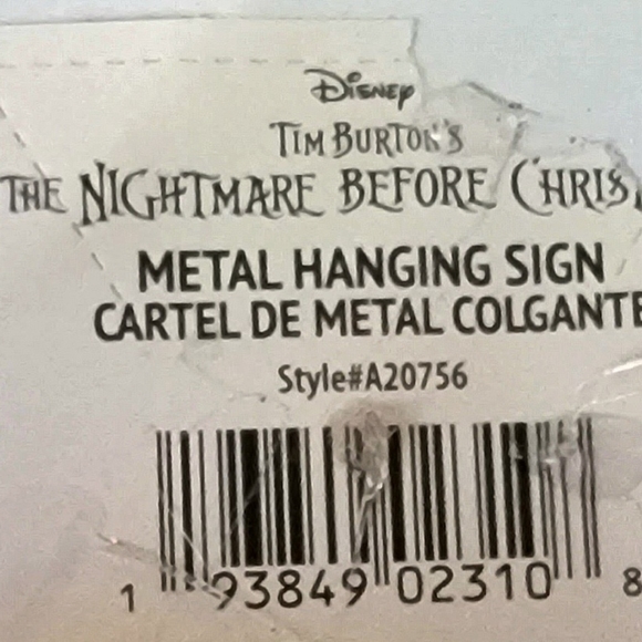 Host Pick Nightmare Before Christmas Wreath Genuine Disney Doll Plaque Deco Mesh - Picture 11 of 12